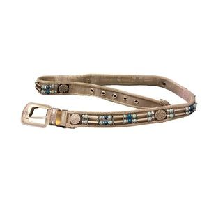 Women’s Western Native American Beaded Mesh Metal Belt